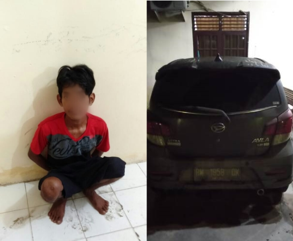 Unit Reskrim Polsek Bandar Seikijang Amankan Pelaku Pencuri Mobil