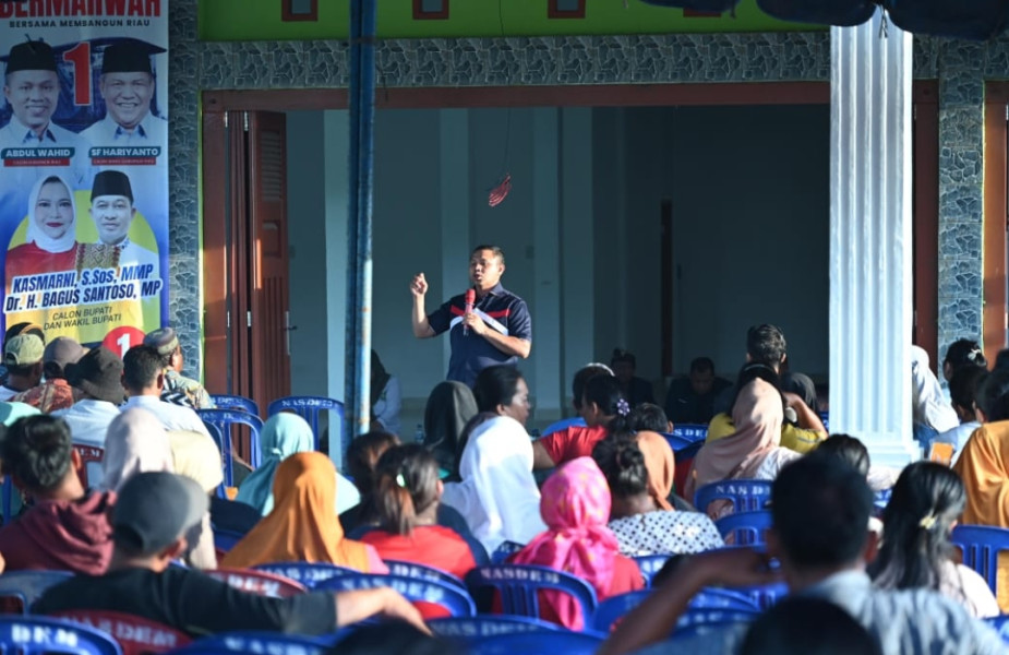 Kampanya Dialogis di Desa Tegar Mandau, Abdul Wahid:  Saya Akan Buktikan Visi Misi Terlaksana