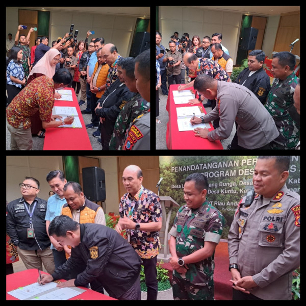 Komitmen Cegah Karhutla, RAPP Kembali MoU Desa Bebas Api Dengan Tiga Desa di Riau