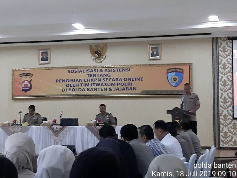 Polda Banten Laksanakan Sosialisasi Tentang Pengisian LHKPN