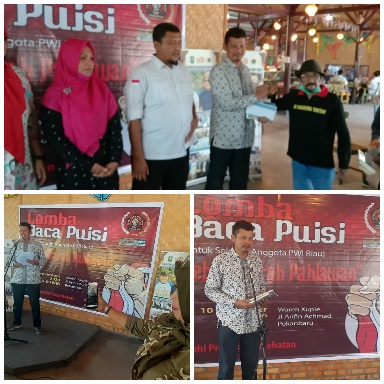 Abdul Kadir Bey Juara Lomba Baca Puisi Antar Wartawan se PWI Riau