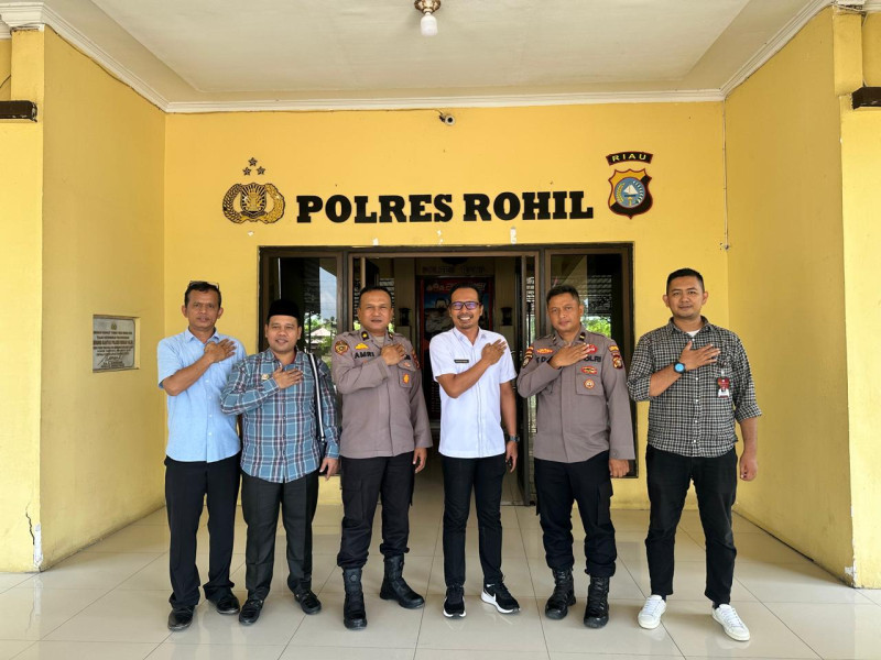 Audiensi Polres Rohil Bersama KPID Komitmen Pilkada 2024 Berlangsung Damai