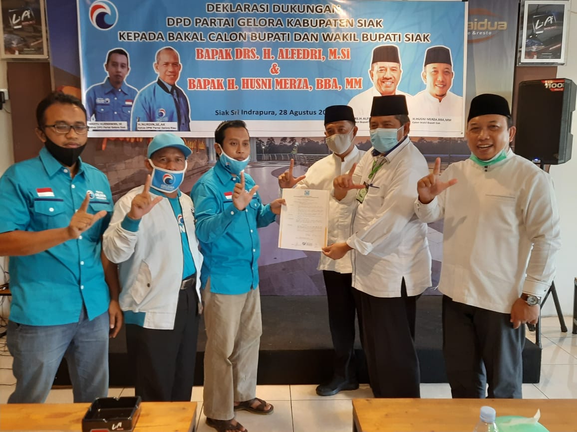 Pilkada Siak 2020, Partai Gelora Siak Beri Dukungan Kepada Pasangan Alfedri-Husni