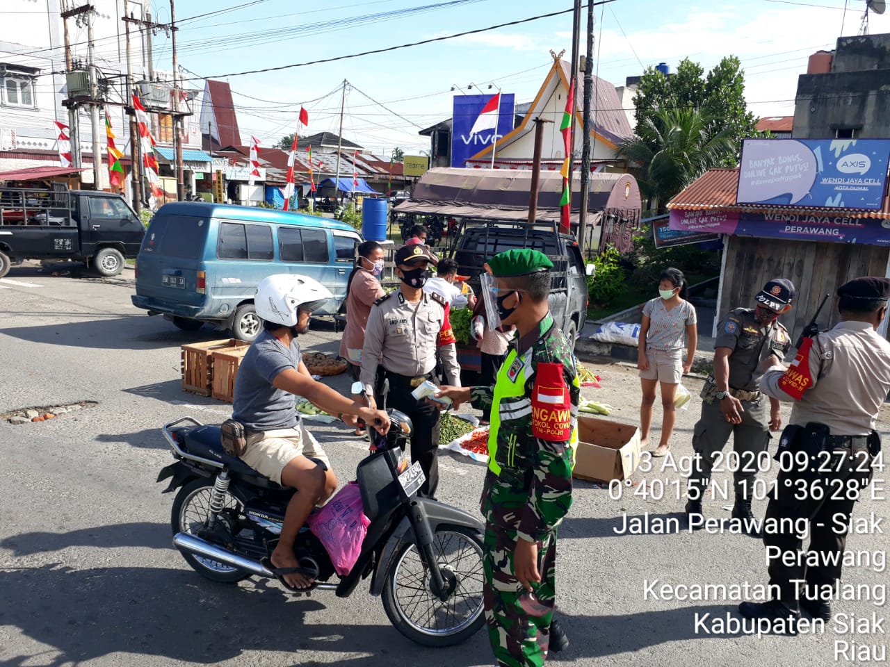 Personil Koramil 10 Perawang Tegakan Disiplin di Tiga Tempat di Tualang