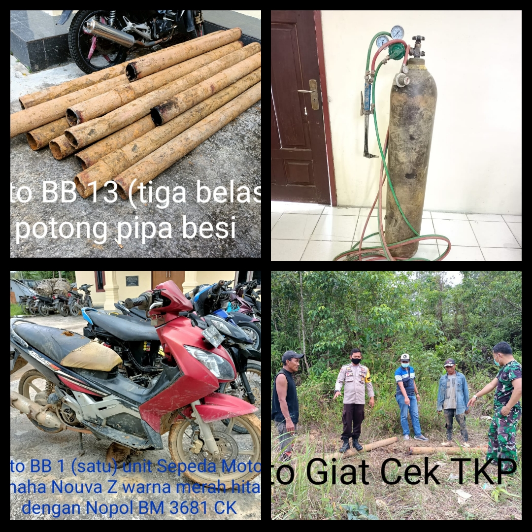 Nyuri Pipa Besi Milik Pertamina, Dua Tersangka Diamankan Polsek Pangkalan Kuras