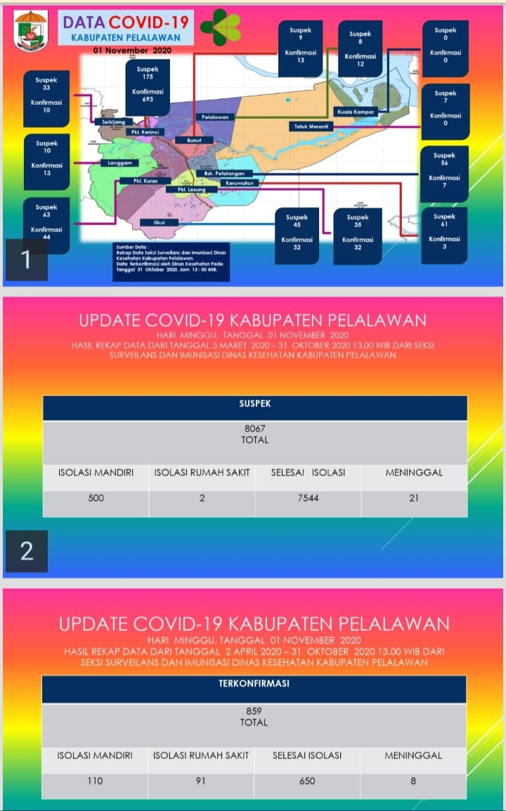 Covid-19 di Pelalawan, Bertambah 2 Kasus dan Selesai Isolasi 6 Orang