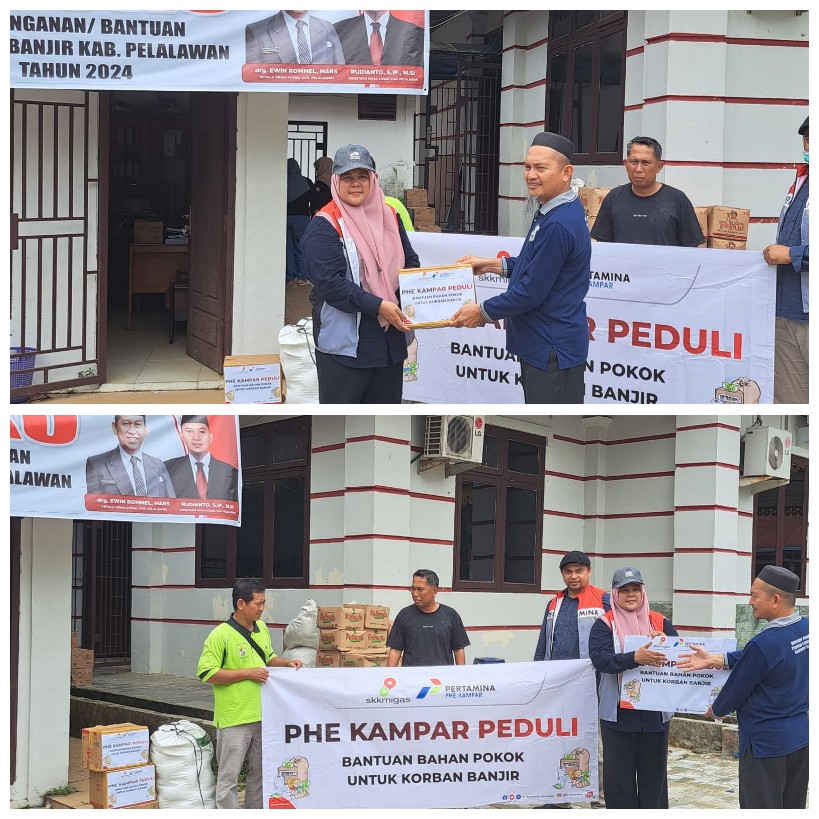 PHE Kampar Berikan Bantuan Korban Banjir di Kabupaten Pelalawan