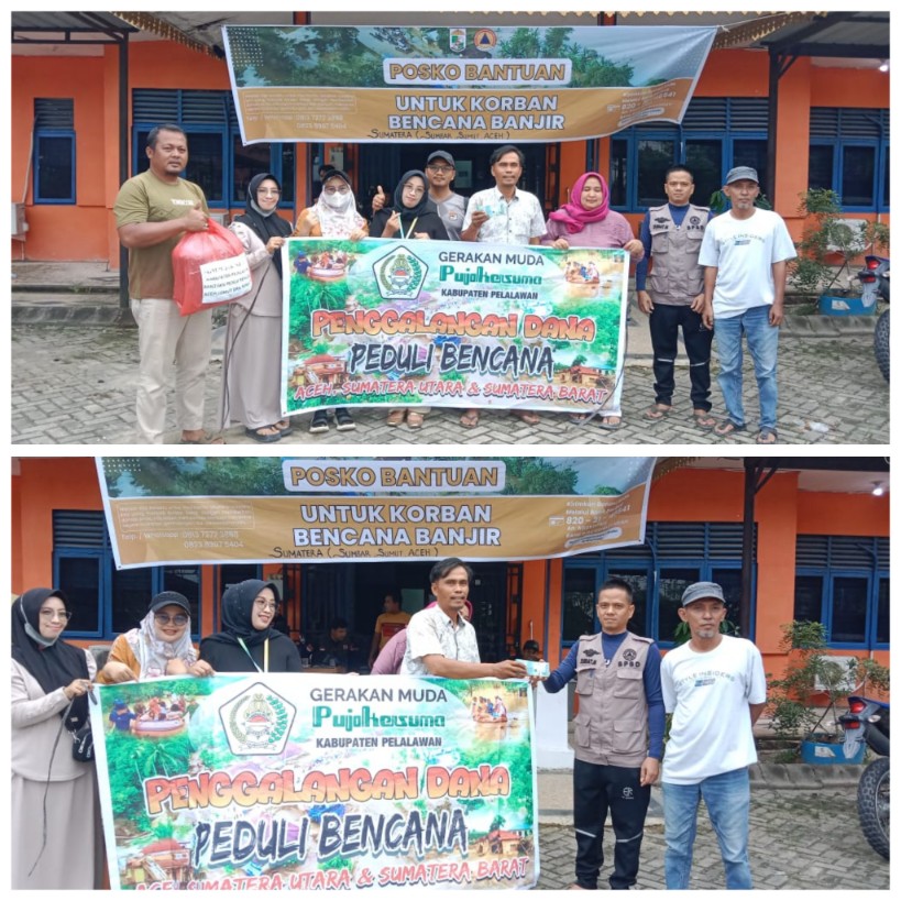 DPD GM. Pujakesuma Kabupaten Pelalawan Serahkan Bantuan Bagi Korban Bencana Alam