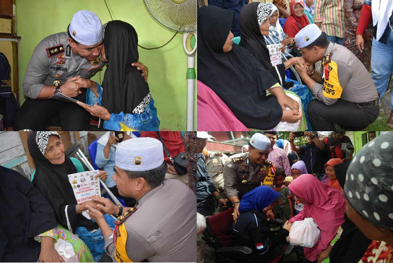 Wakapolresta Dan Tim Jum'at Barokah, Disambut Dengan Pelukan Dan Tetesan Air Mata Nek Khadijah