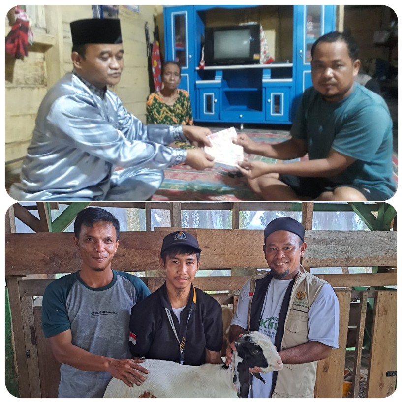 Baznas Pelalawan Berikan Bantuan Biaya Pendampingan Pengobatan dan Bantuan Zakat Produktif di Ukui