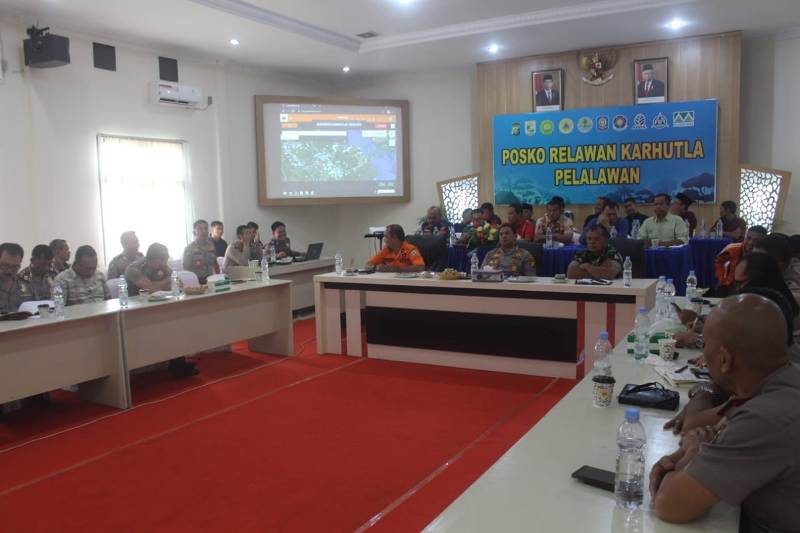 Polres Pelalawan Laksanakan Rapat Lounching Posko Relawan Penanganan Karhutla Polda Riau Tahun 2020