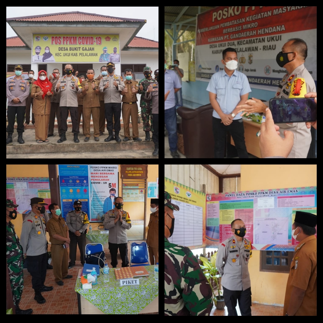 Wakapolres Pelalawan Tinjau Posko PPKM Berskala Mikro di Kecamatan Ukui
