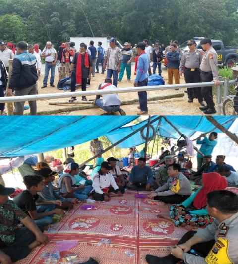 Gabungan Polri/TNI Lakukan Pengamanan Unras Masyarakat Muara Sako Terhadap PT RSS