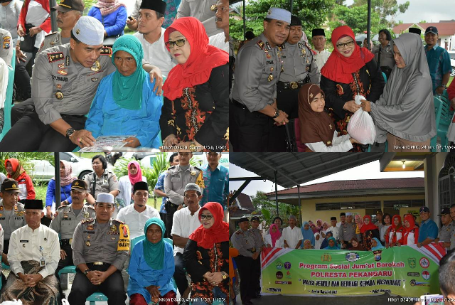 Kunjungi Nek Ngadiyem, Lurah Sukamaju Apresiasi Tim Jum'at Barokah Polresta Pekanbaru