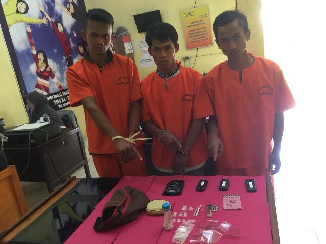 Polres Rokan Hilir Berhasil Mengamankan Tiga Pelaku Narkotika Jenis Sabu