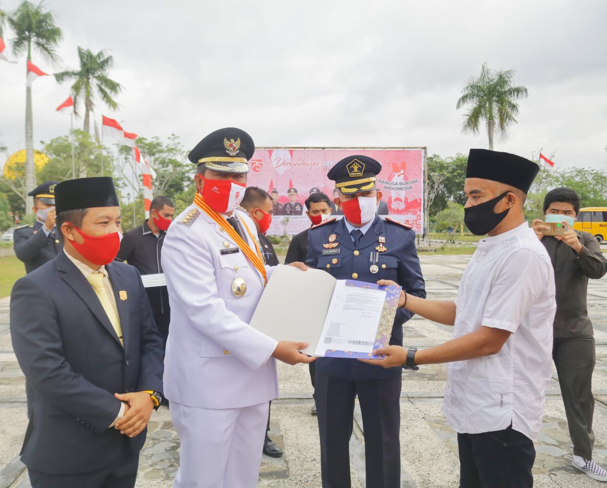 Terapkan Protokol Kesehatan, Pemkab Siak Selenggarakan Upacara HUT RI Ke-75