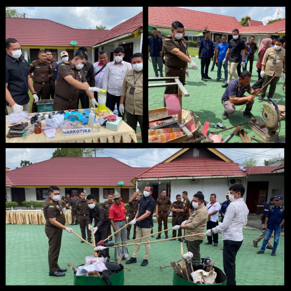 Kejari Pelalawan Lakuan Pemusnahan Barang Bukti TPU Yang Telah Inkracht