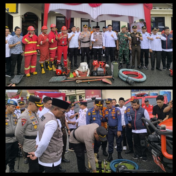 Bupati Zukri Bersama Kapolres Pelalawan Pimpin Apel Kesiapsiagaan Penanganan Karhutla Tahun 2025