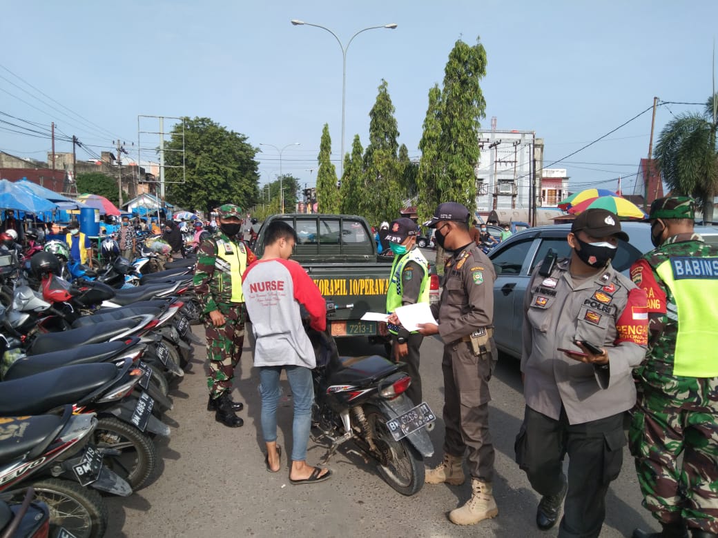 3 Orang Terjaring Operasi Yustisi Penegakan disiplin Prokes Karena Tidak Gunakan Masker