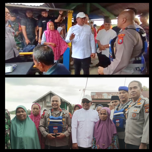 Bupati Zukri Dampingi Wakapolda Riau Tinjau Banjir di Pelalawan
