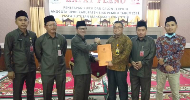 KPU Siak Tetapkan 40 Nama Anggota Dewan Terpilih Periode 2019-2024