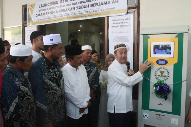Bupati Syamsuar Launching ATM Beras Baznas di Tualang