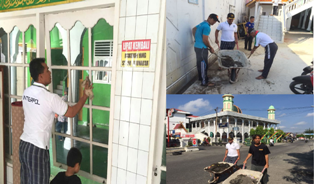 Wakapolresta Pekanbaru Laksanakan Goro Bersihkan Masjid Bersama Warga