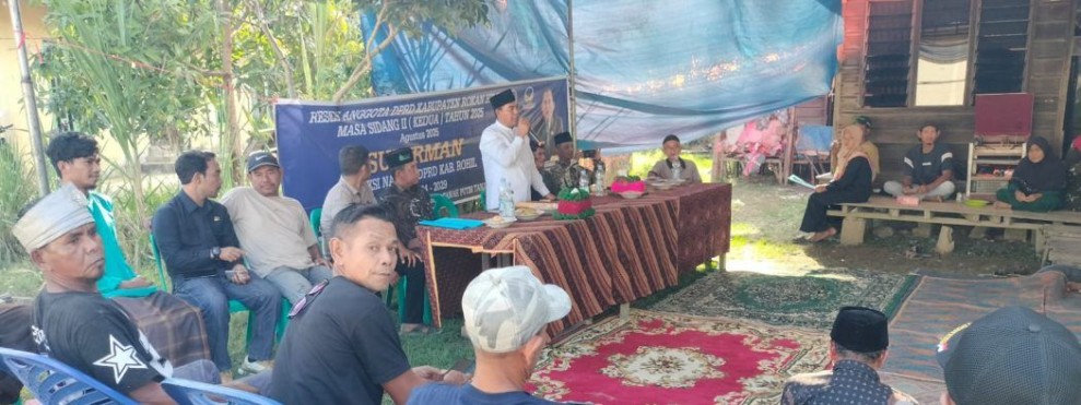 Anggota DPRD Rohil Fraksi Nasdem Sudirman Gelar Masa  Reses , Warga Keluhan Kondisi Jalan Licin