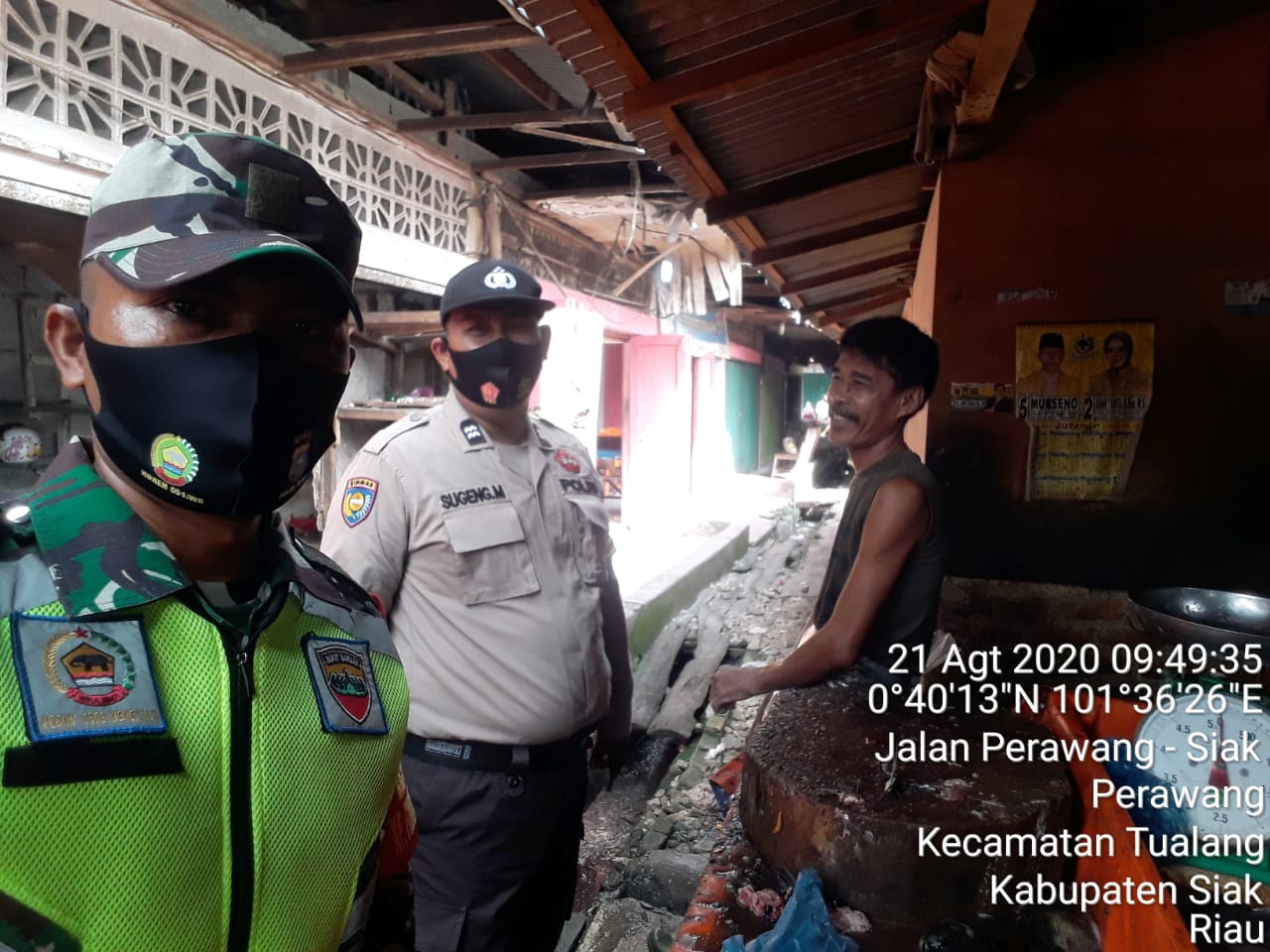 Tegakkan Prokes, Sertu Th Hutagalung Sisir Pasar Tuah Serumpun