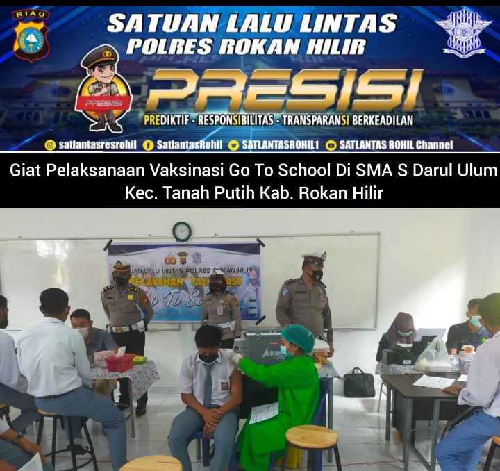 Percepat Target Vaksinasi, Satlantas Polres Rohil Go To School