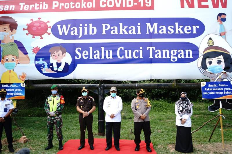 Launching Siak Menuju New Normal, Bupati Alfedri Himbau Tetap Perhatikan Protokol Kesehatan