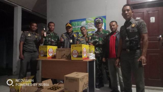 Operasi Pekat Di Koto Gasib, Ratusan Botol Miras Diamankan
