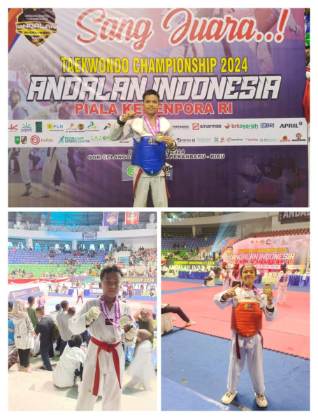 Tiga Atlet Taekwondo SDN 006 Raih Dua Emas dan Satu Perak, Serta Atlet Terbaik Piala Kemenpora 2024