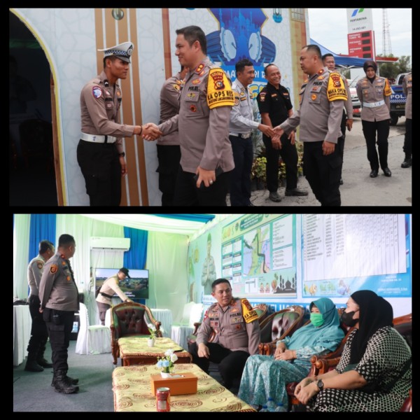 Pastikan Arus Lalu Lintas Berjalan Lancar, Kapolres Pelalawan Tinjau Pos PAM Km 55