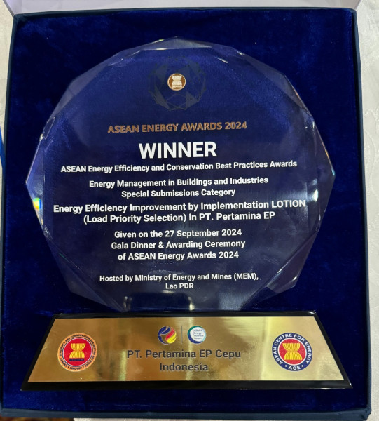 Pertamina EP Donggi Matindok Field Raih Penghargaan Bergengsi Internasional di ASEAN Energy Awards 2024