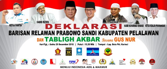 Jelang Pelaksanaan Deklarasi Relawan Prabowo-Sandi, Persiapan Sudah 80 Persen