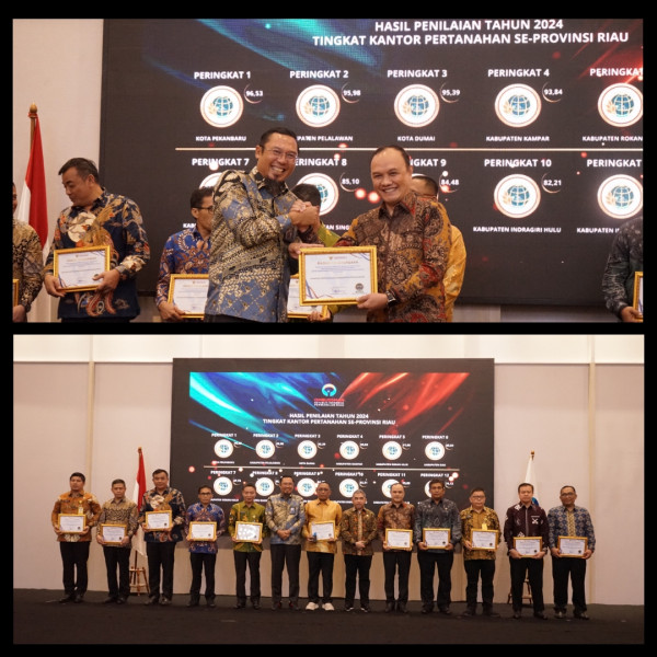 Kantor ATR/BPN Pelalawan Terima Penghargaan Dari Ombudsman RI
