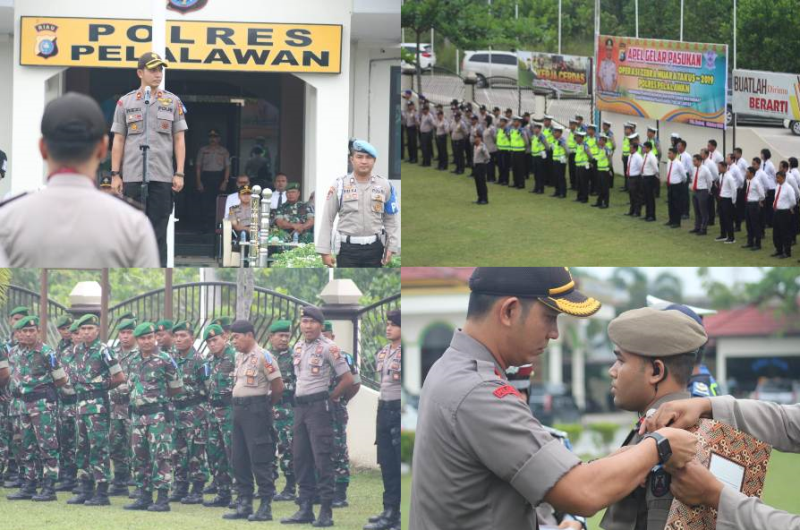 Polres Pelalawan Gelar Apel Pasukan Ops Zebra Muara Takus 2019