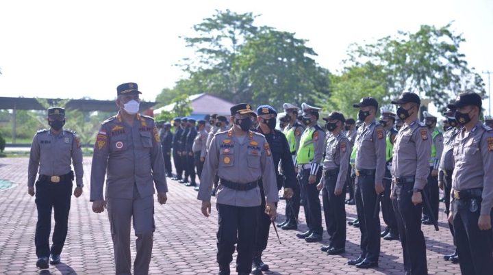 Gelar Apel Kesiapan Siaga Penanganan Karhutla, Ini Pesan Kapolres Rohil