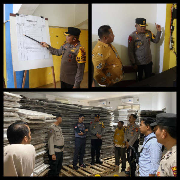 Pastikan Logistik Pemilu Aman dan Baik, Kapolres Cek Gudang KPU Kabupaten Pelalawan