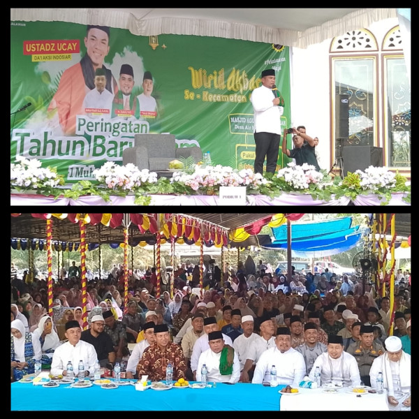 Bupati Hadiri Wirid Akbar Dalam Rangka Peringatan Tahun Baru Islam 1446 H di Desa Air Hitam