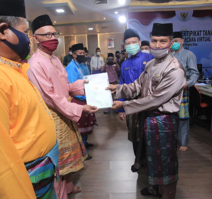 Siak Terima 750 Sertifikat Tanah Program Reforma Agraria Dari Kementerian ATR /BPN