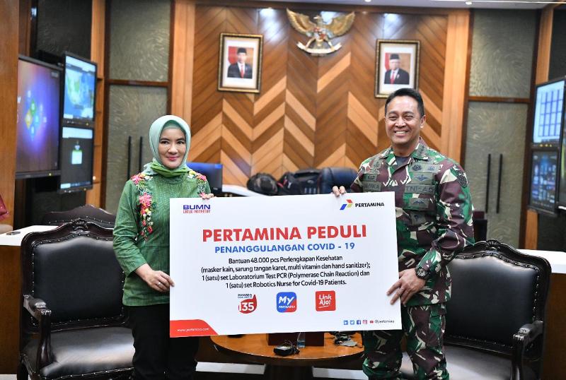 TNI AD Terima Bantuan 48.000 Perlengkapan Kesehatan Dari Pertamina Peduli