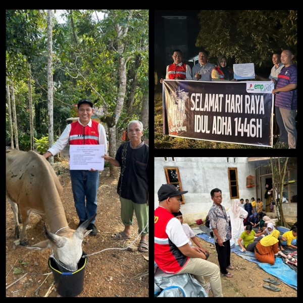 Sinergi Berbagi Berkah Idul Adha, EMP Energi Riau Salurkan Hewan Kurban di Sekitar Lokasi Operasional