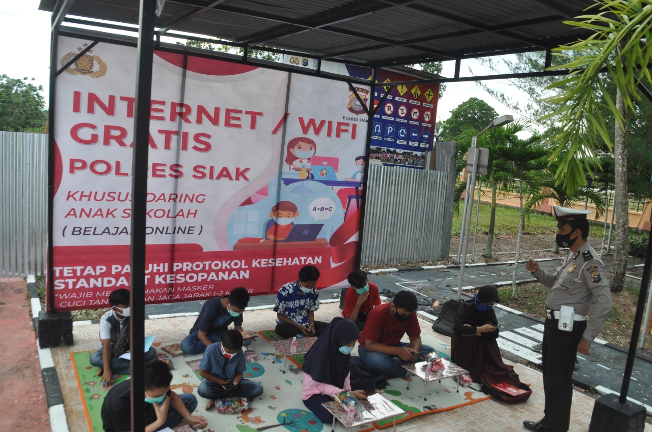 Peduli Pendidikan Dimasa Covid-19, Polres Siak Siapkan Internet Gratis Bagi Pelajar