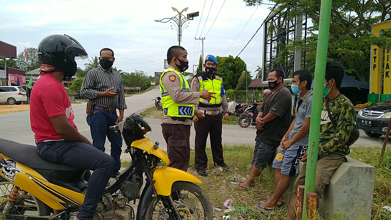 Agar Masyarakat Jera, Polsek Sungai Mandau Tertibkan Masyarakat Yang Tidak Pakai Masker