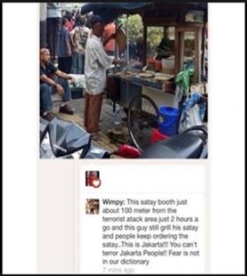 Bom Sarinah, Tukang Sate Jadi Ikon #KamiTidakTakut