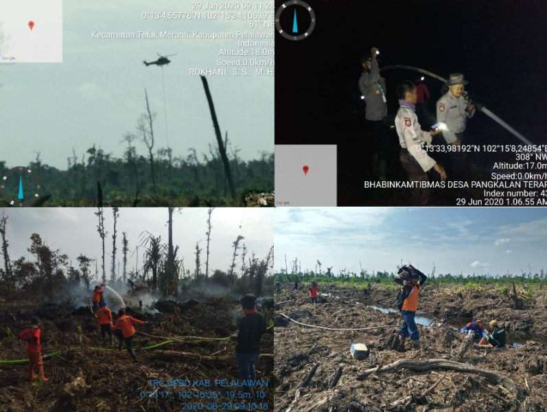 Karhutla di Desa Merbau Sudah Padam, Team Gabungan Lakukan Pendinginan