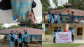 Tim Kukerta Relawan Covid-19 Kampung Dayun Mahasiswa UNRI Bagikan Tempat Cuci Tangan