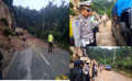 Jalan Riau-Sumbar Km 77 Longsor, Petugas Lakukan Pembersihan Badan Jalan